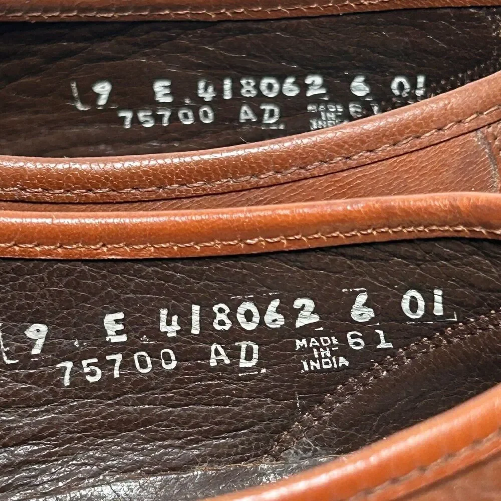 Florsheim Men's Brown Leather Loafers With Tassels Size 9 E 75700